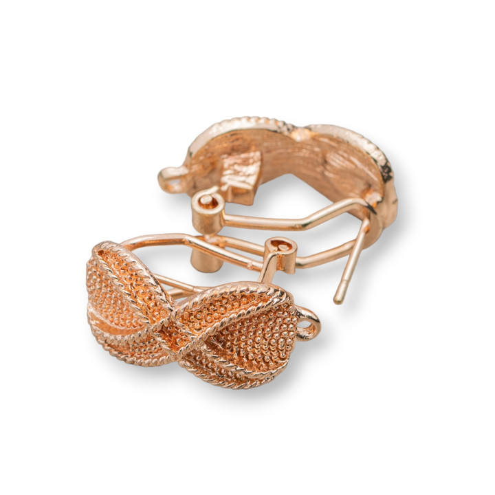 Base Pour Boucles D'Oreilles En Laiton Fermoir Broche 10 Paires Modèle 15 12x20mm Or Rose