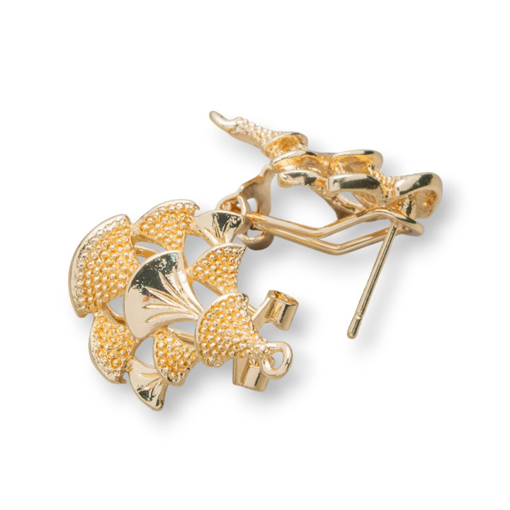 Σκουλαρίκι Zamak Κλειστό Καρφωτό Σκουλαρίκι 19x23mm 9 Ζεύγη Χρυσό