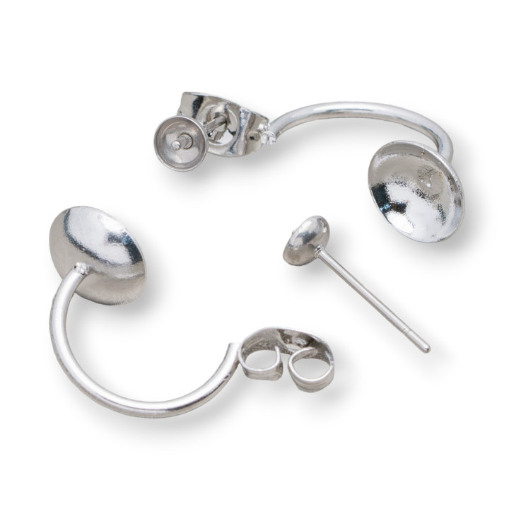Base For Earrings 316L Steel Stud 20x8mm 25 Pairs