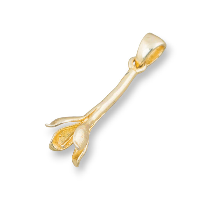 Basis für Anhänger aus Silber 925 Kegel 6x25mm 8St Golden