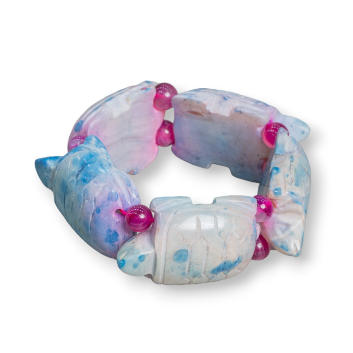 Semiprecious Stone Bracelet Large Turtle 31x48mm Agate