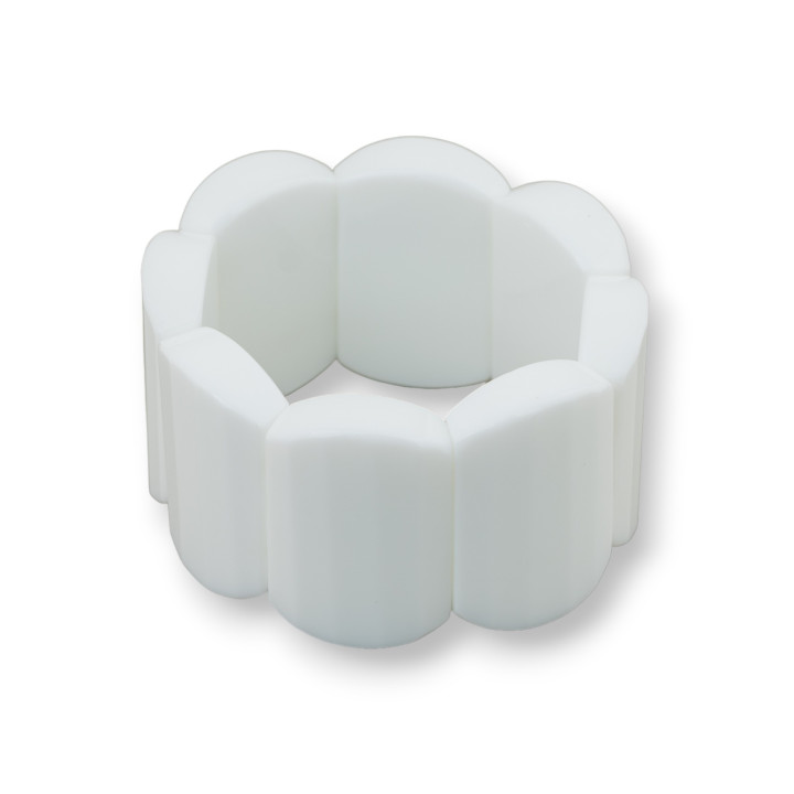 Bracelet Élastique Pierres Dures Facettes Hauteur 40x28mm Agate