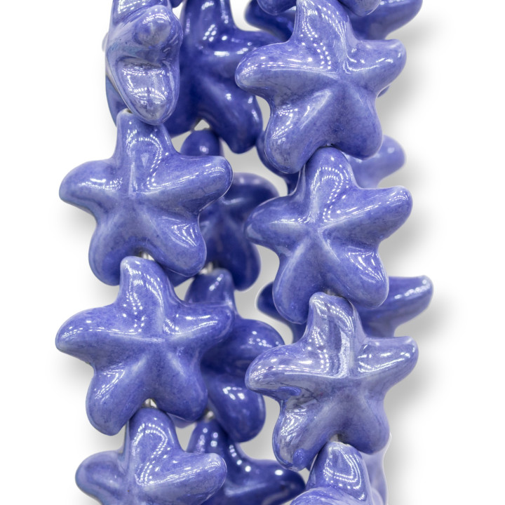 Glossy Ceramic Starfish 22mm Light Blue