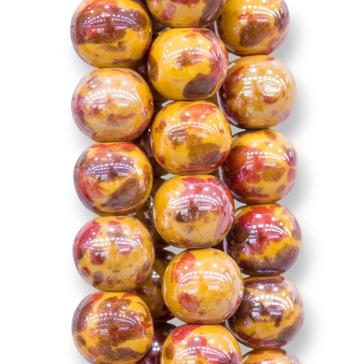 Γυαλιστερό Κεραμικό Στρογγυλό Λείο 16mm Σκιασμένο Πορτοκαλί