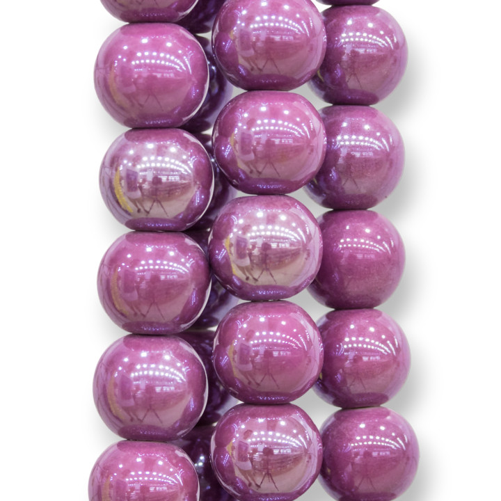 Céramique Ronde Lisse Brillante 16mm Bordeaux