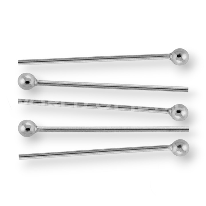 Tachuelas Pasadores Latón Cabeza Redonda Bola 0.7x40mm 1 kg Rodio