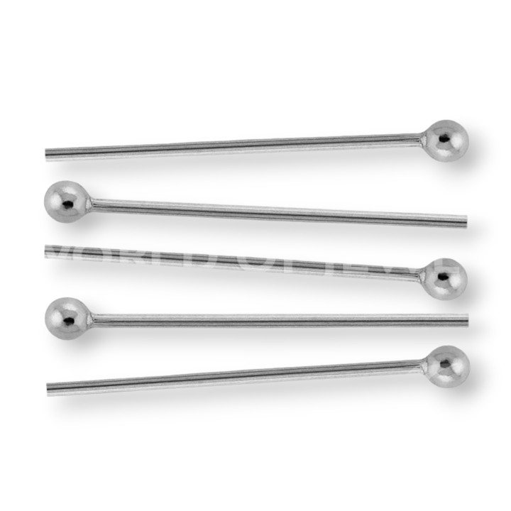 Punaises Laiton Tête Ronde Boule 0.7x60mm 1 kg Rhodium