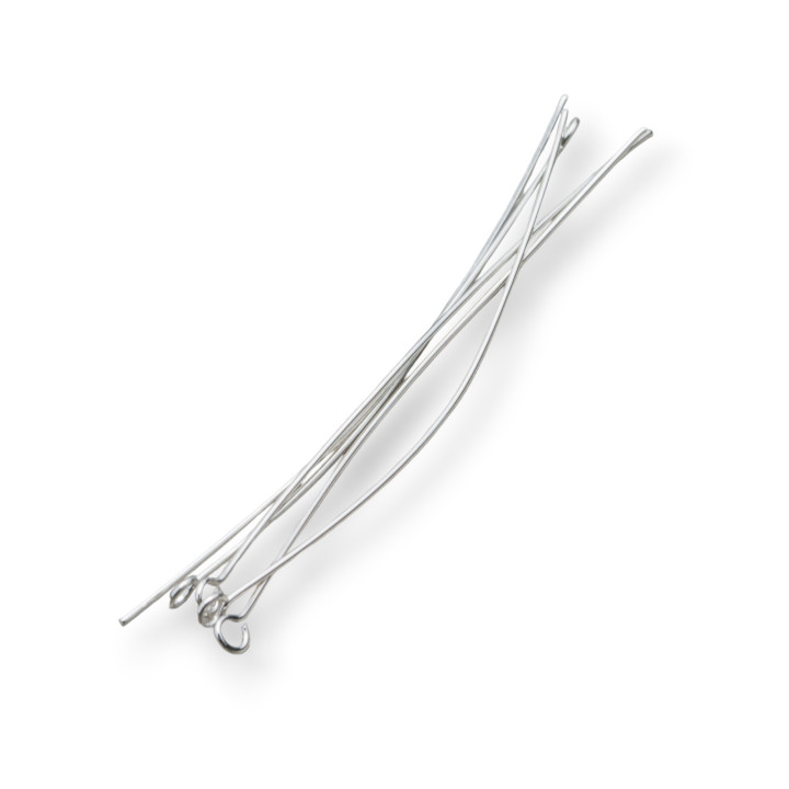 Pointes Epingles Laiton Tête Boutonnière Anneau 80mm Fil 0,70mm 1 kg Rhodié