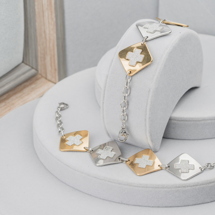 Armband aus satiniertem Stahl, Breite 28 mm - Cod. 23433