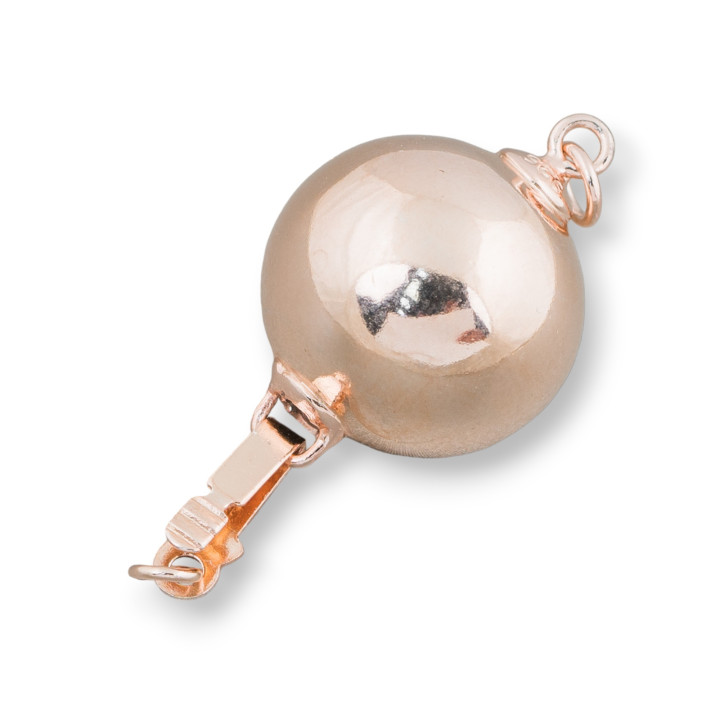 Verschluss aus 925er Silber glatte Kugel 15mm Roségold 3St