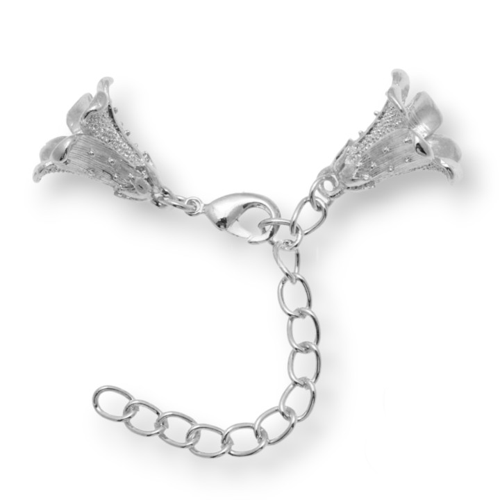 Brass Clasp With Large Cups 8 Pairs Silver