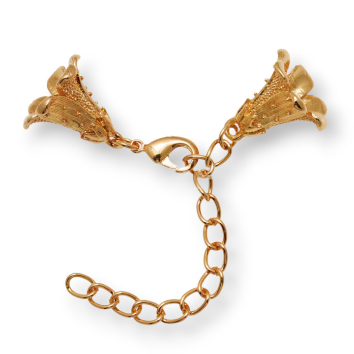 Brass Clasp With Large Cups 8 Pairs Rose Gold