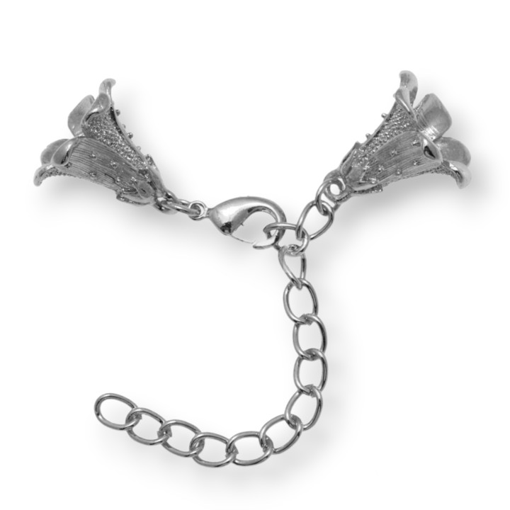 Fermeture En Laiton Avec De Grandes Tasses De Rhodium De 8 Paires