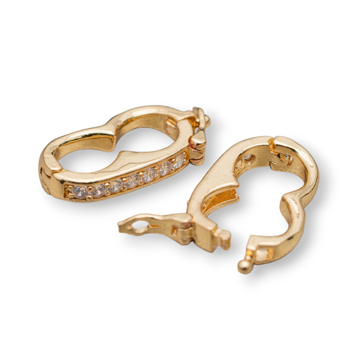 Verschluss Brass Halskette mit Strass 19x14mm 10St Golden