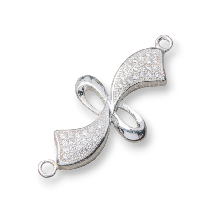 Βύσμα Component Of 925 Silver With Fantasy Zircons 31x15mm 4pcs Επίχρυσο