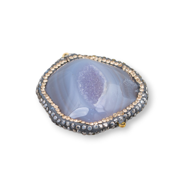 Componente central de ágata con strass de marcasita con anillos de 30-45 mm