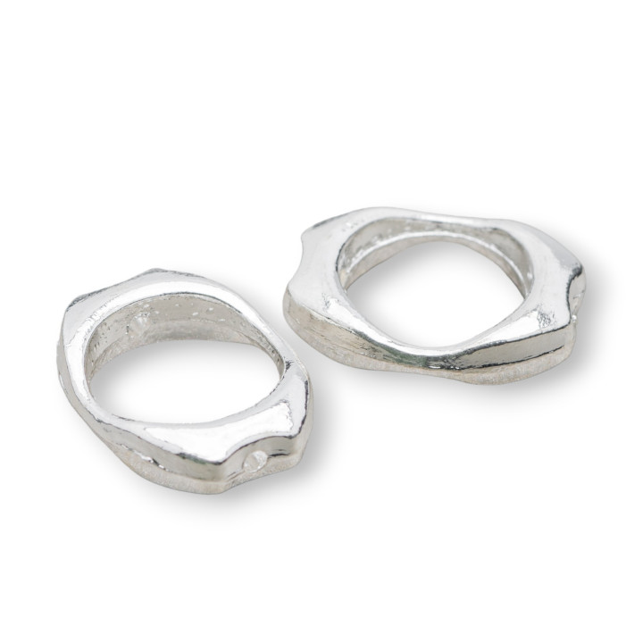 Componente Connettore Di Ottone 15x20 40pz Argentato