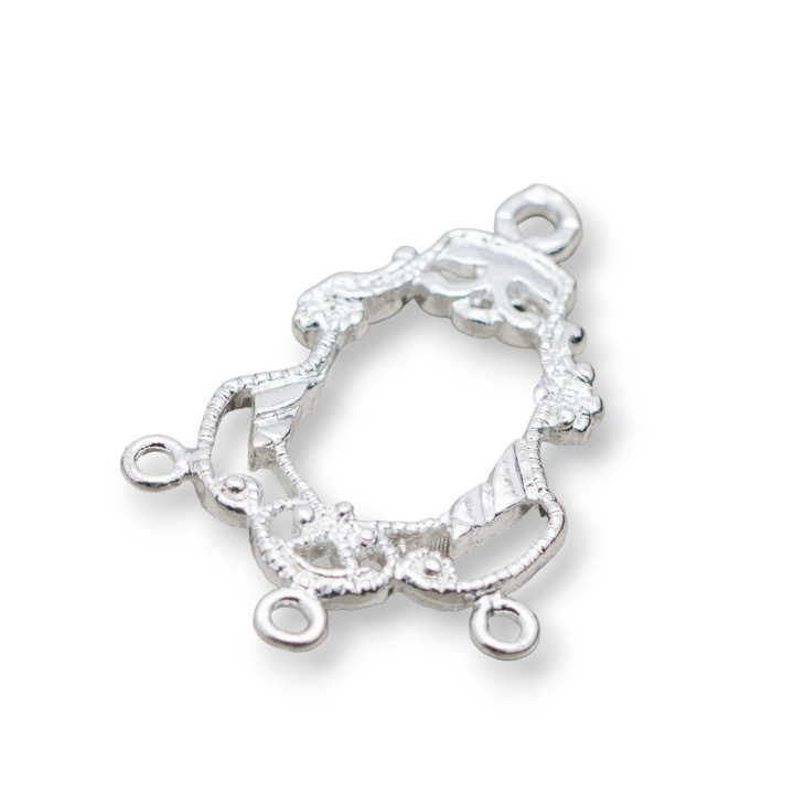 Connecteur Composant Laiton 18x26mm 60pcs Argent