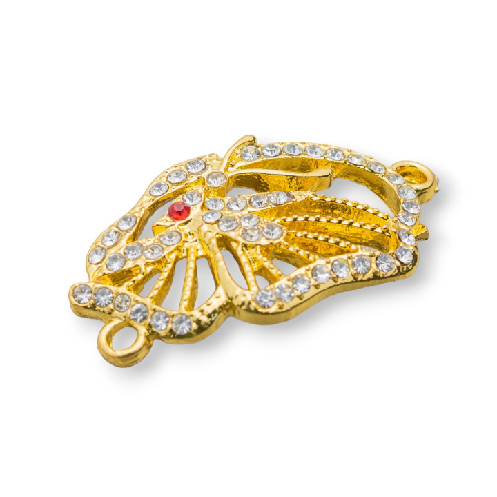 Messing-Verbindungselement mit Strass 18x35 25St Golden MOD1