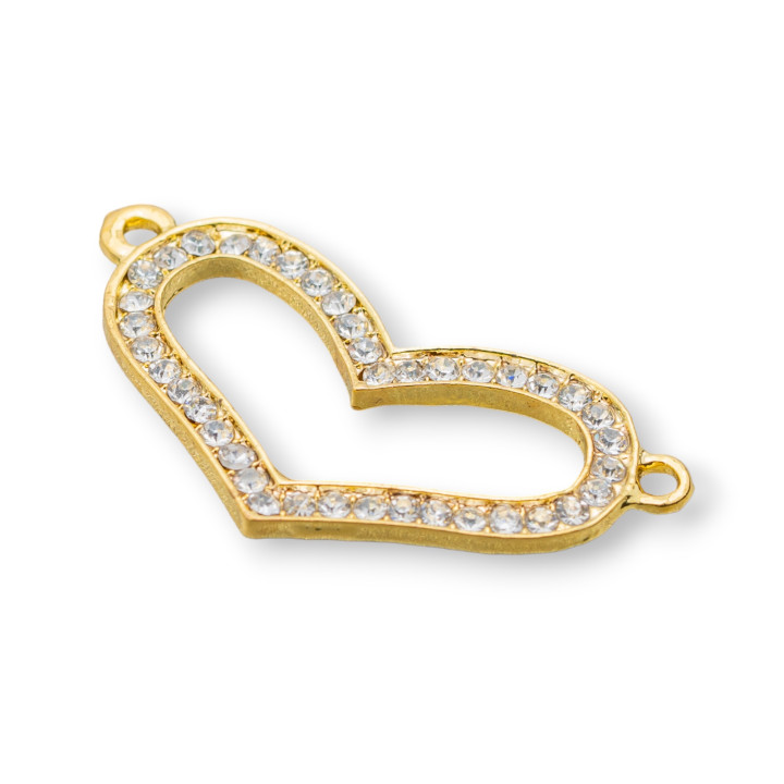 Messing-Verbindungselement mit Strass 18x36 25St Golden MOD2