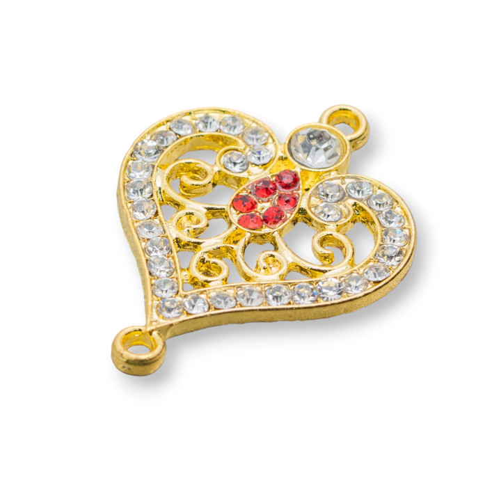 Composant Connecteur Laiton Avec Strass 25x35 25pcs Doré MOD4