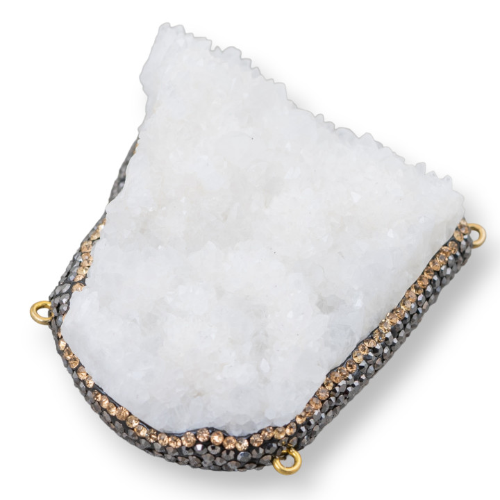 Verbindungselement aus Quarz und Markasit-Strass 50-70 mm
