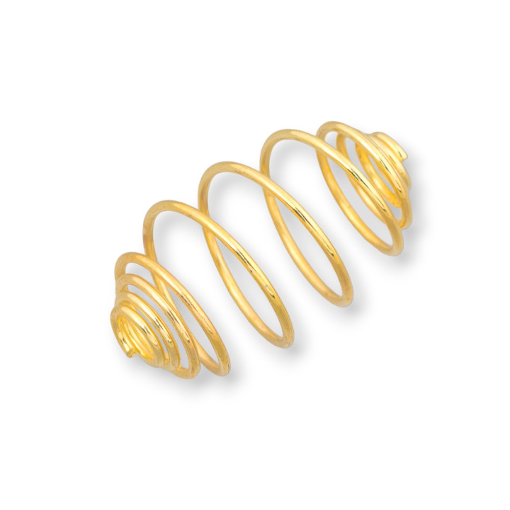 Harmonica Spiral Brass Connector Cage Component 13,5x21mm 15τμχ Χρυσό