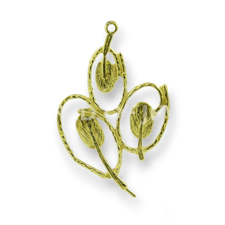 Componente Di Bronzo Spazzolato Fantasia 25x38mm 28pz Dorato