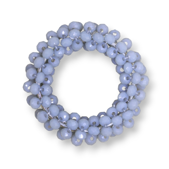 Componente De Cristales Entrelazados En Un Aro 30mm 10pcs Azul Claro