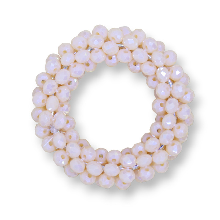 Componente Di Cristalli Intrecciati A Cerchietto 30mm 10pz Panna
