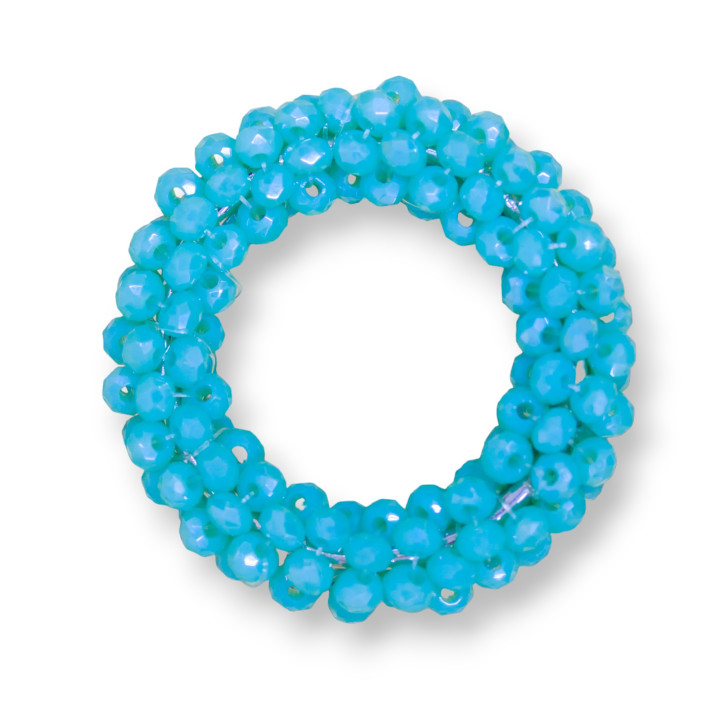 Componente Di Cristalli Intrecciati A Cerchietto 30mm 10pz Turchese