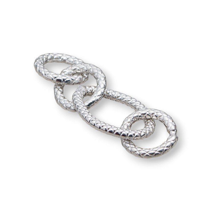 Gliederkette aus Messing, 4 Ringe, 17 x 44 mm, 20 Stück, Rhodium