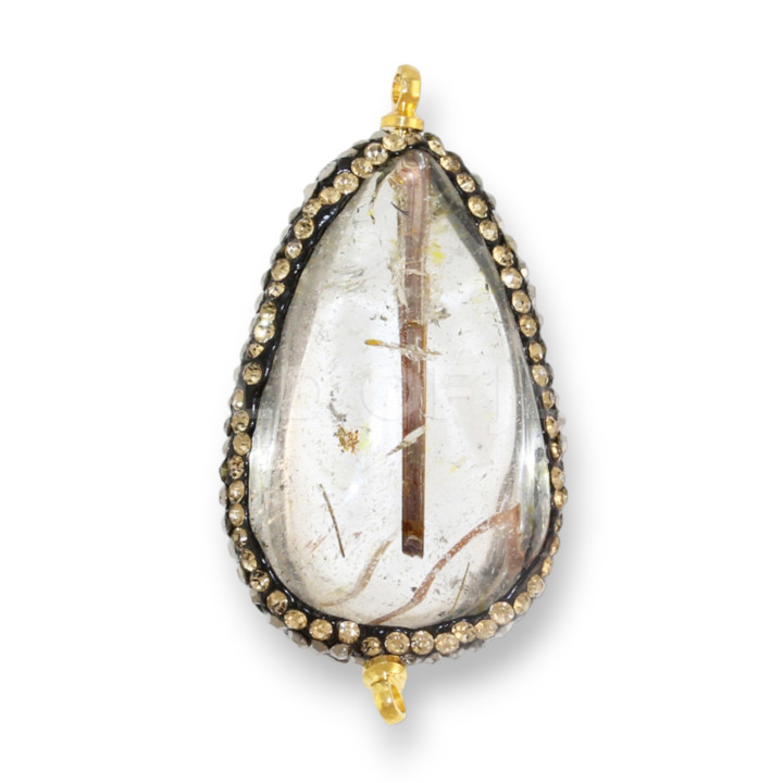 Composant Quartz Fantôme Avec Strass Marcassite 20-30x40-60mm