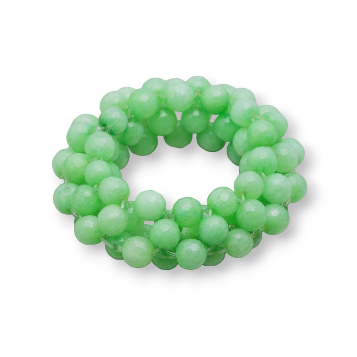 Component of Braided Semi-precious Stones Round Drilled 50mm 1pc Chrysoprase Jade