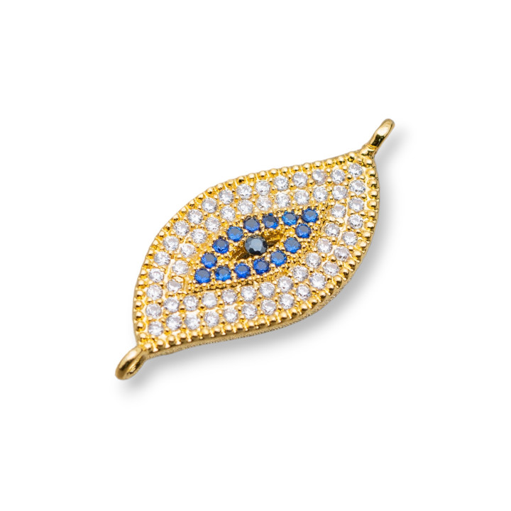 Ορειχάλκινα Εξαρτήματα Με Ζιργκόν 6 Φύλλων 10x20mm 4τμχ Χρυσό