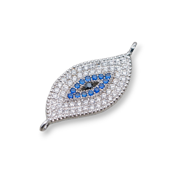 Composants Laiton Avec Zircons 6 Feuilles 10x20mm 4pcs Rhodium