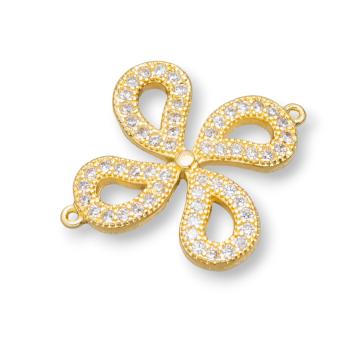 Componentes De Latón Con Hélice De Circonitas 18.5mm 4pcs Dorado