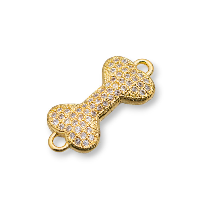 Messingkomponenten mit Zirkonia-Knochen 09x16mm 6St Golden