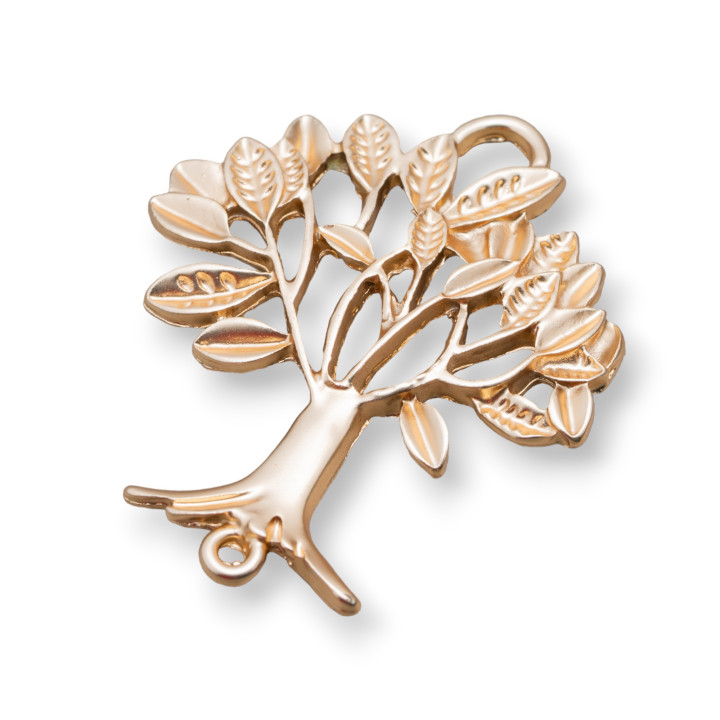 Composants Zamak Avec 2 Anneaux Arbre De Vie 35x42mm 20pcs Lumière Dorée