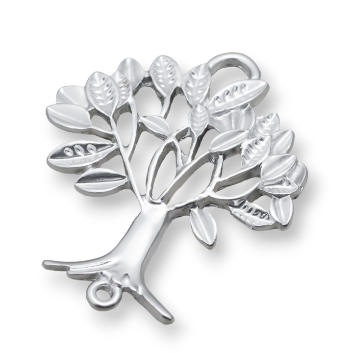 Composants Zamak Avec 2 Anneaux Arbre De Vie 35x42mm 20pcs Argent