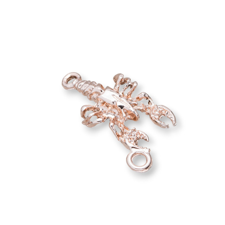 Zamak-Komponenten mit 2 Hummerringen 16x28mm 45pz Helles Roségold
