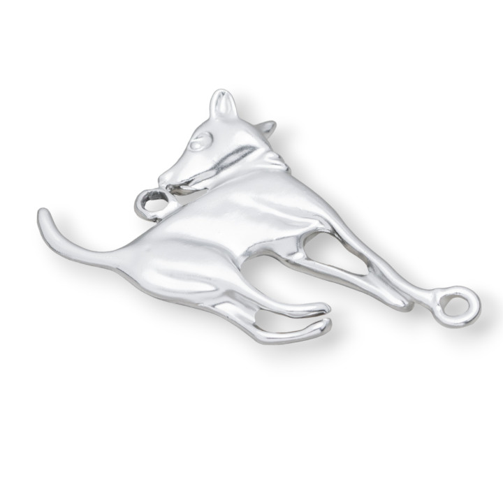 Zamak-Komponenten mit 2 Ringen Fawn 23x38mm 30St Silber