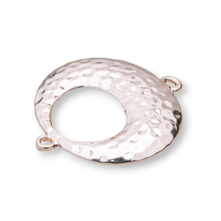 Zamak Components With 2 Creole Rings 30x33mm 30pcs Light Rose Gold