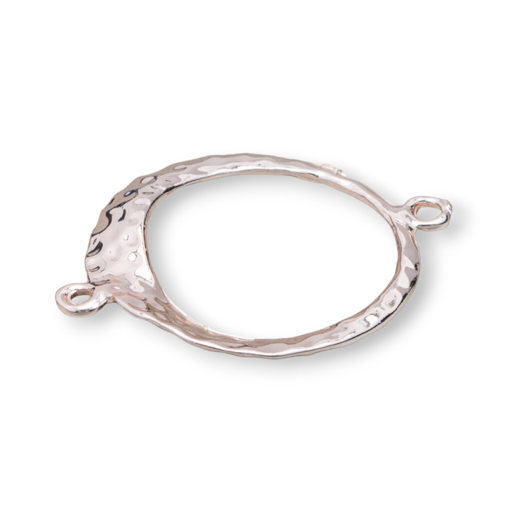 Zamak Components With 2 Rings Worked Creole 27x35mm 40pcs Rose Gold