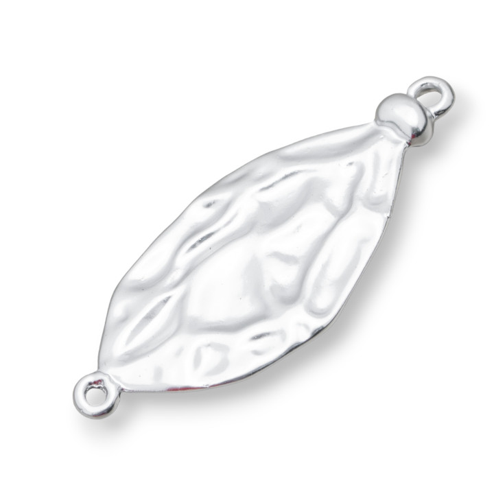 Composants Zamak Avec 2 Anneaux Feuille Battuta 20x47mm 30pcs Argent