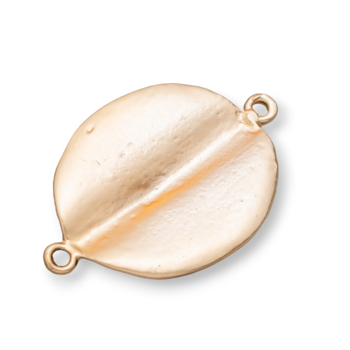 Componentes De Zamak Con 2 Anillos Hoja Ovalada 26x40mm 30pzs Golden Light