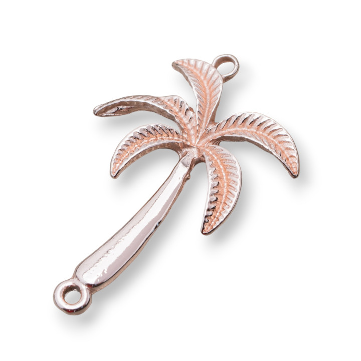 Componenti Di Zama A 2 Anellini Palma 26x40mm 30pz Oro Rosa Light