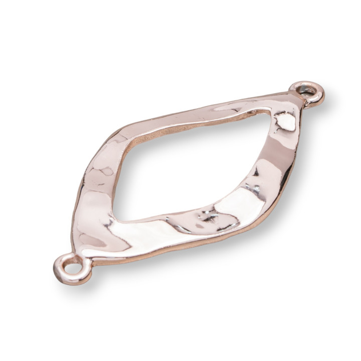 Componenti Di Zama A 2 Anellini Rombo 23x46mm 30pz Oro Rosa Light