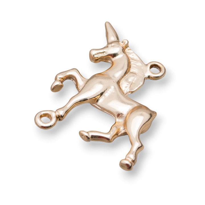 Composants Zamak Avec 2 Anneaux Licorne 24x31mm 20pcs Lumière Dorée