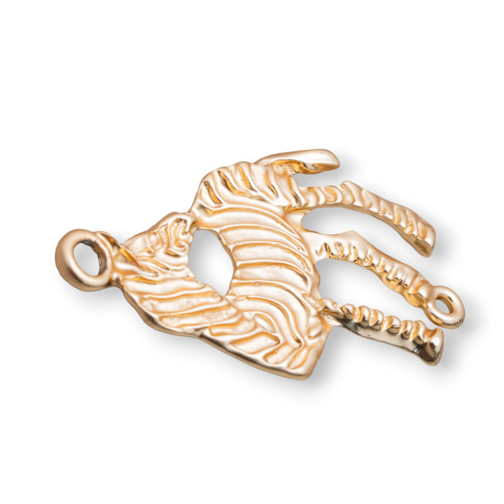 Componentes De Zamak Con 2 Anillos Cebra 26x44mm 20pzs Golden Light